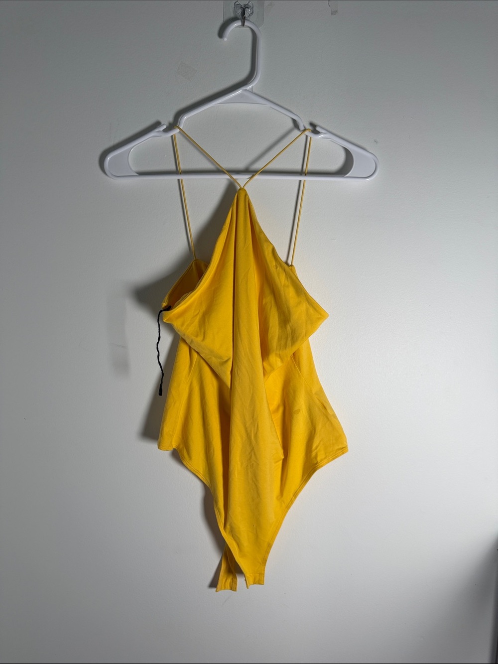 H&M yellow halter neck bodysuit straps sexy sleeveless
